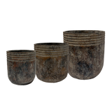 Weathered Black Sumatra Giri Garden Pots Set of 3