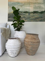 Terracotta Lombok Mia Beaded Planter Whitewash Large