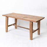 Recycled Teak Wide Bench Natural 100 x 45 x 45cm