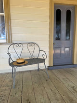 Outdoor Metal Garden Bench Belle Époque Grey 101cm