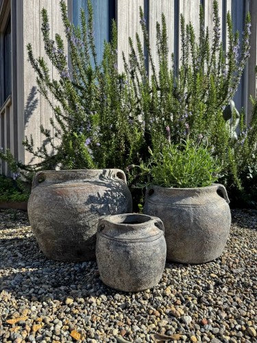 Weathered Black Sumatra Budi Garden Pot Large 42 x 33cm