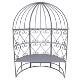 Garden Half Gazebo Bench Belle Époque Grey 185cm