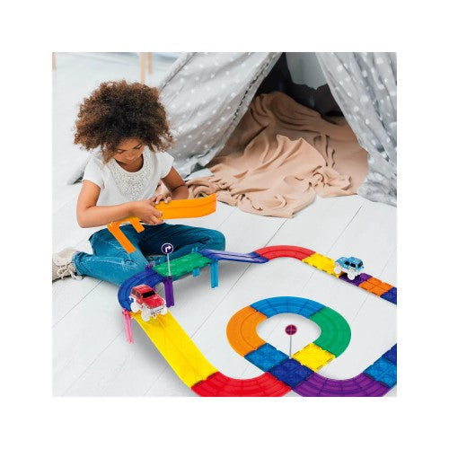PicassoTiles Magnetic Race Track Set (30 Pcs) w/ Cars