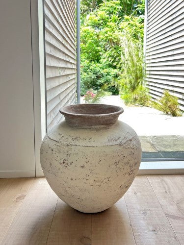 Terracotta Lombok Sophia Pot Whitewashed Large 50 x 50 x 55cm