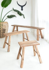 Recycled Teak Long Bench Natural 160 x 20 x 39cm