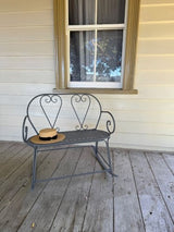 Outdoor Metal Rocking Bench Belle Époque Grey 101cm