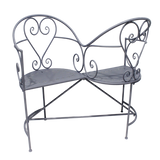 Outdoor Metal Love Seat Bench Belle Époque Grey 111cm