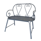 Outdoor Metal Garden Bench Belle Époque Grey 101cm