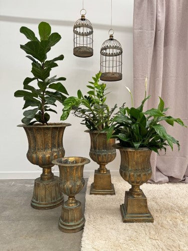 Aged Iron French Urn Decorative Vase 56cm
