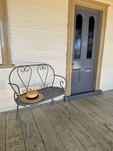 Outdoor Metal Garden Bench Belle Époque Grey 101cm