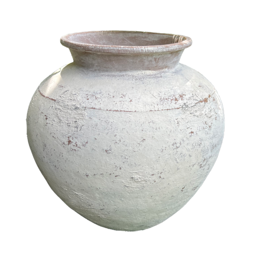 Terracotta Lombok Sophia Pot Whitewashed Large 50 x 50 x 55cm