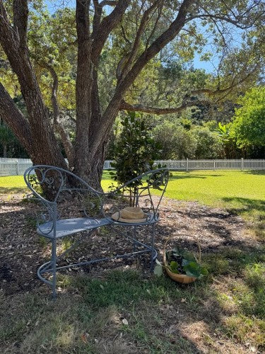 Outdoor Metal Love Seat Bench Belle Époque Grey 111cm