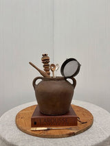Terracotta Lombok Hudson Vase Small Leather-Look Finish