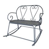 Outdoor Metal Rocking Bench Belle Époque Grey 101cm
