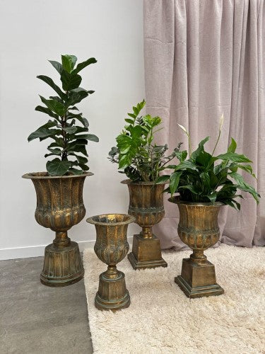 Aged Iron French Urn Decorative Vase 45cm