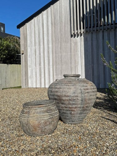 Weathered Black Sumatra Putu Garden Pot 65 x 70cm