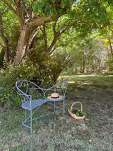Outdoor Metal Love Seat Bench Belle Époque Grey 111cm