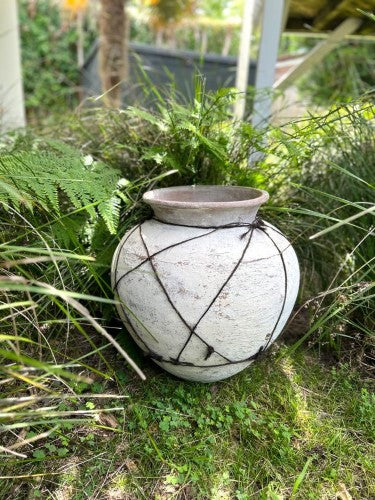 Terracotta Lombok Sophia Pot Whitewashed Large 50 x 50 x 55cm