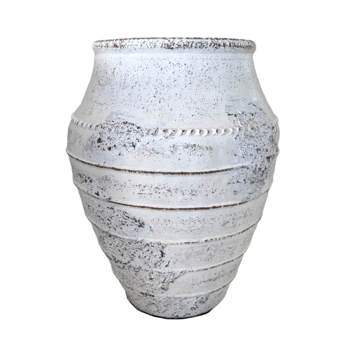Terracotta Lombok Mia Beaded Planter Whitewash Large