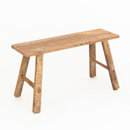 Recycled Teak Bench Natural Medium 80 x 20 x 45cm