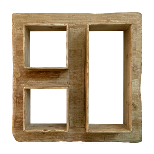 Solid Wood Evie Wall Shelf Triple 64 x 15 x 64cm