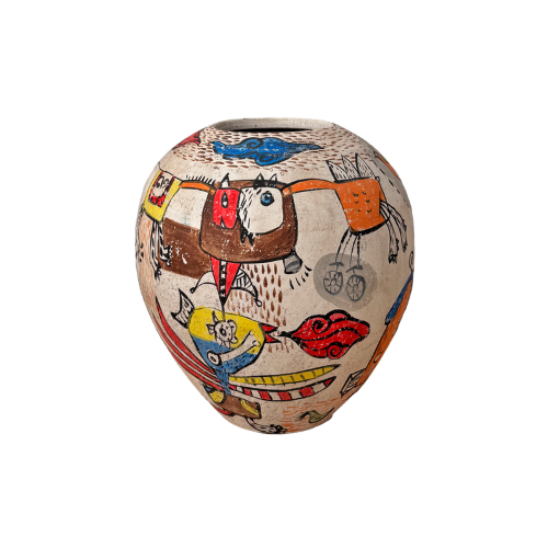 Hand-Painted Sumatra Annisa Pot Small 40 x 43cm