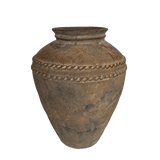 Terracotta Lombok Beaded Urn Antique Medium 40 x 50cm