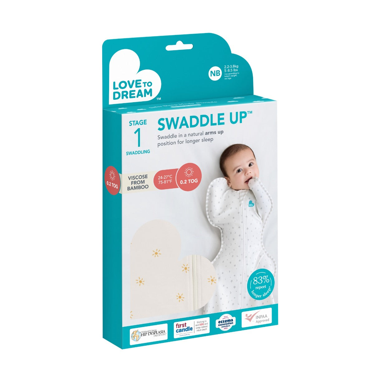 Love to Dream Swaddle Up™ Bamboo Lite 0.2 TOG - Sunny Gold - Medium