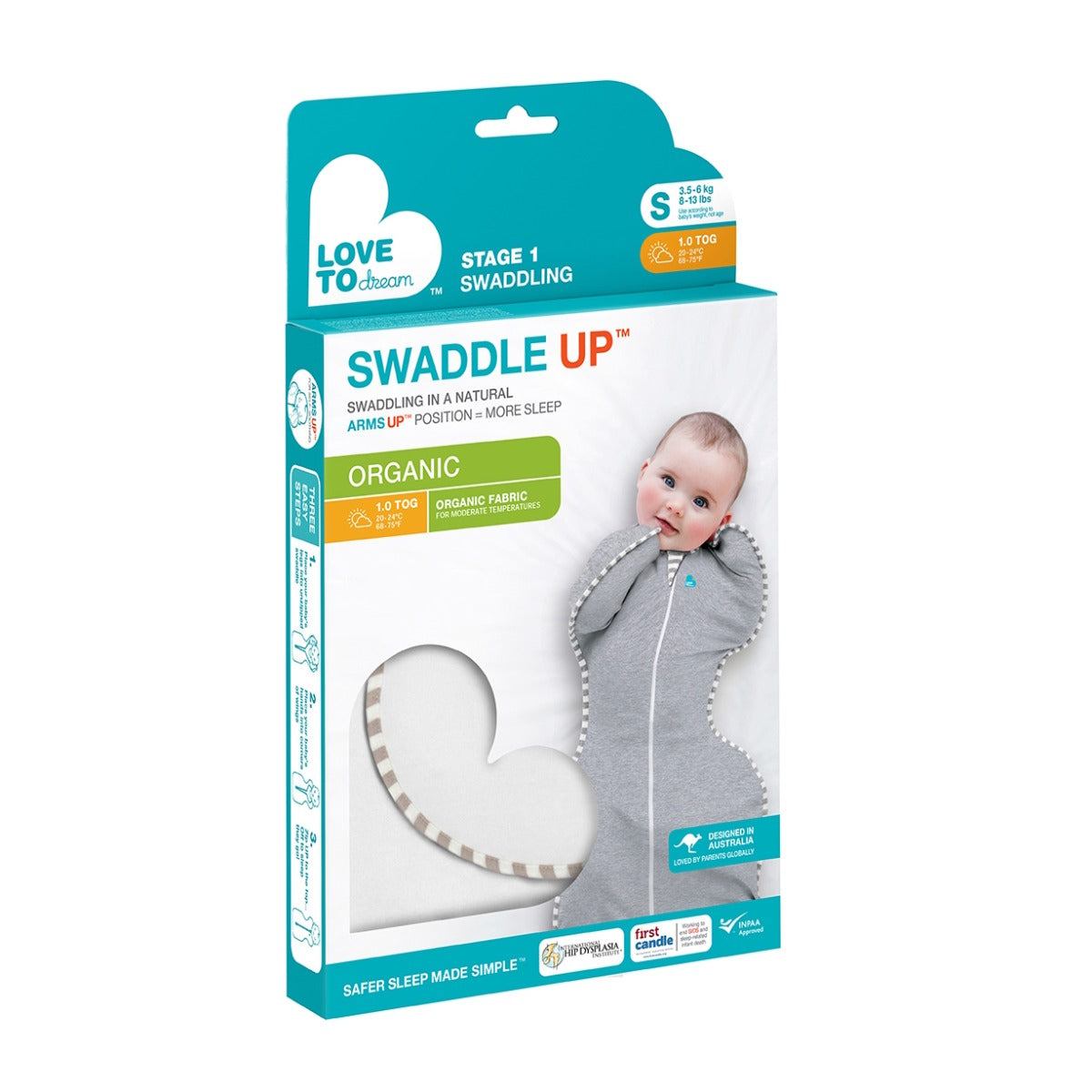 Love to Dream Swaddle Up™ Organic 1.0 TOG - Cream - Medium