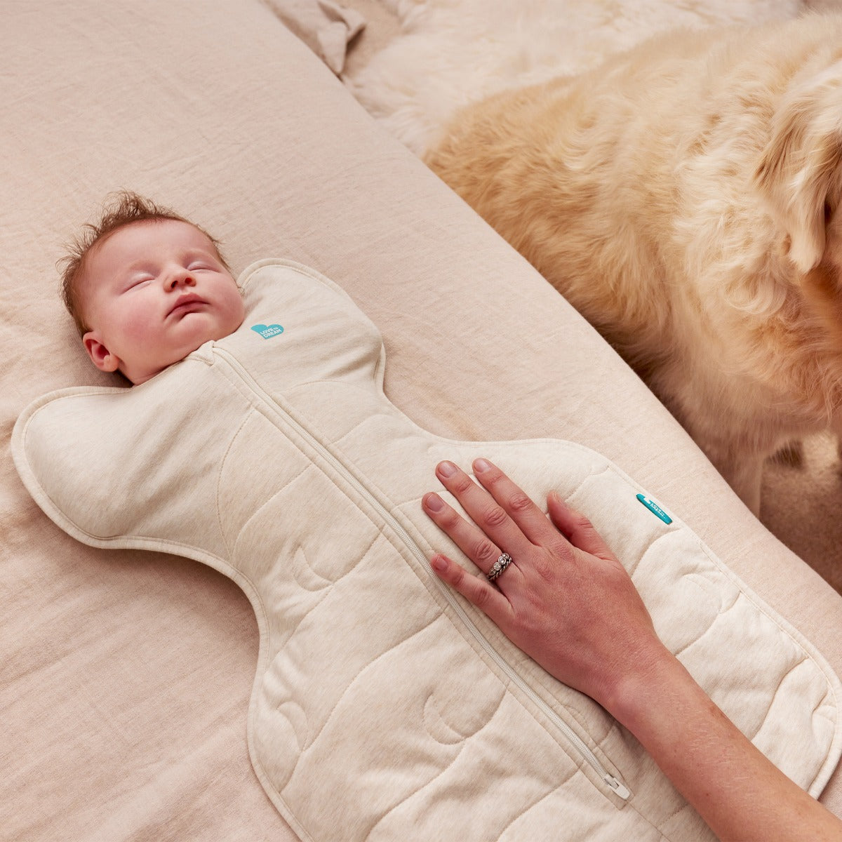 Love to Dream Swaddle Up™ Extra Warm 3.5 TOG - Blush Heart Oatmeal - Newborn