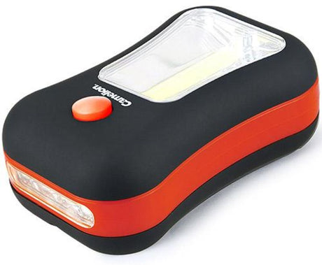 3W COB LED flashlight with strong magnet, swivel hook, and rubberized casing for durability and comfort.
