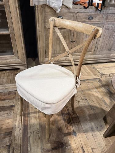 FLORIN ELM CROSS BACK CHAIR W/ WHITE CUSHION - RECLAIMED ELM