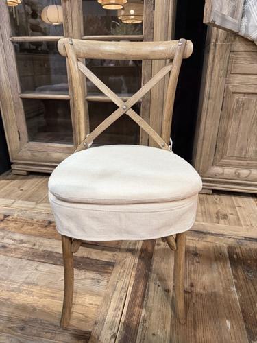 FLORIN ELM CROSS BACK CHAIR W/ WHITE CUSHION - RECLAIMED ELM