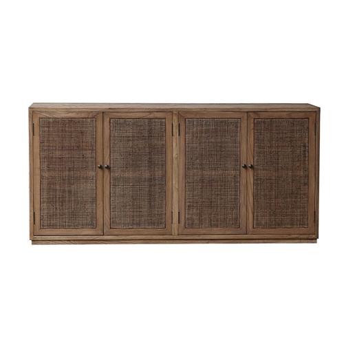 SANTORINI ELM SIDBOARD W/4 RATTAN DOORS