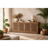SANTORINI ELM SIDBOARD W/4 RATTAN DOORS