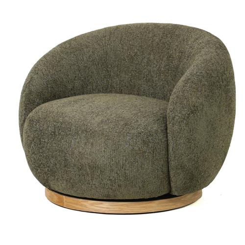 MIAMI SWIVEL CHAIR XL W/WOOD BASE - MOSS GREEN