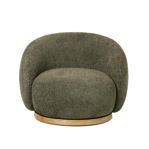 MIAMI SWIVEL CHAIR XL W/WOOD BASE - MOSS GREEN