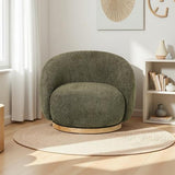 MIAMI SWIVEL CHAIR XL W/WOOD BASE - MOSS GREEN