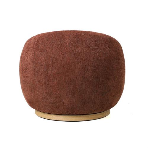 MIAMI SWIVEL CHAIR XL W/WOOD BASE - BURNT OCHRE
