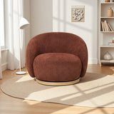 MIAMI SWIVEL CHAIR XL W/WOOD BASE - BURNT OCHRE