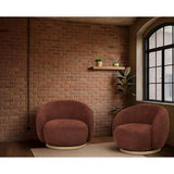 MIAMI SWIVEL CHAIR XL W/WOOD BASE - BURNT OCHRE