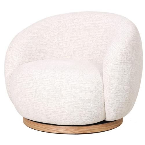 MIAMI SWIVEL CHAIR XL W/WOOD BASE - SEASHELL