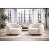 MIAMI SWIVEL CHAIR XL W/WOOD BASE - SEASHELL