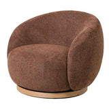 MIAMI SWIVEL CHAIR XL W/WOOD BASE - TOBACCO