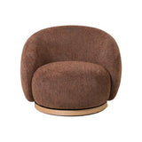 MIAMI SWIVEL CHAIR XL W/WOOD BASE - TOBACCO