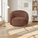 MIAMI SWIVEL CHAIR XL W/WOOD BASE - TOBACCO