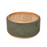 MIAMI TRAY OTTOMAN XL W/WOOD BASE - MOSS GREEN