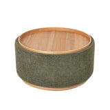 MIAMI TRAY OTTOMAN XL W/WOOD BASE - MOSS GREEN