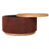 MIAMI TRAY OTTOMAN XL W/WOOD BASE - BURNT OCHRE