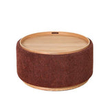 MIAMI TRAY OTTOMAN XL W/WOOD BASE - BURNT OCHRE